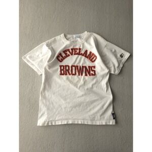 Vintage 1980s Cleveland Browns Starter NFL Football White Cotton T-shirt L USA